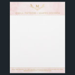 Trendy Blush Pink & Gold Foil Monogram Wreath Letterhead<br><div class="desc">These letterheads are simple yet very stylish. They are easy to personalize and can be used for both personal or business purposes to ensure you give that wow factor to your notes and communications.</div>