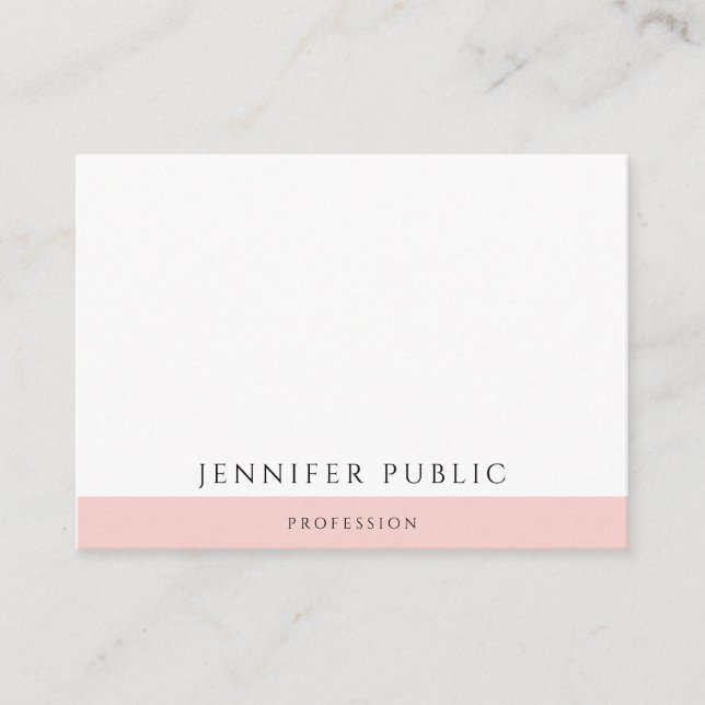 Trendy Blush Pink Modern Template Elegant Business Card (Front)
