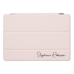Trendy Blush Pink Monogram Script Personalized iPad Pro Cover