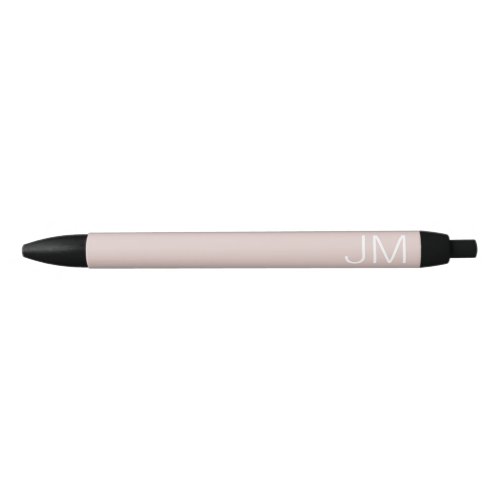 Trendy Blush Pink Oversized Monogrammed Initials Black Ink Pen