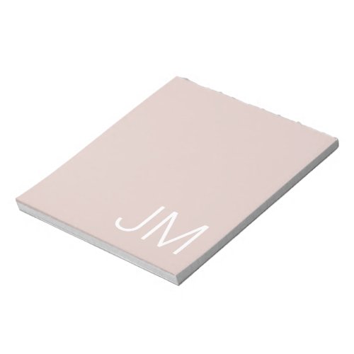 Trendy Blush Pink Oversized Monogrammed Initials Notepad