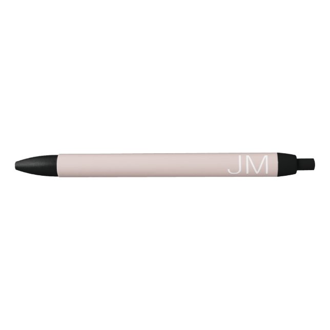 Trendy Blush Pink Oversized Monogrammed Initials Pen (Front)