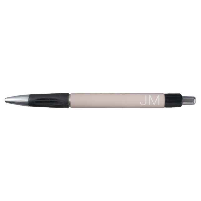 Trendy Blush Pink Oversized Monogrammed Initials Pen (Front)