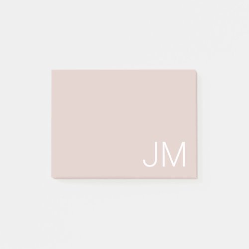 Trendy Blush Pink Oversized Monogrammed Initials Post_it Notes