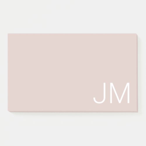 Trendy Blush Pink Oversized Monogrammed Initials Post_it Notes