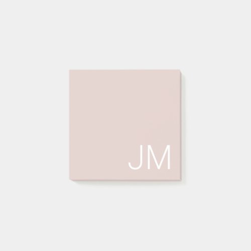 Trendy Blush Pink Oversized Monogrammed Initials Post_it Notes