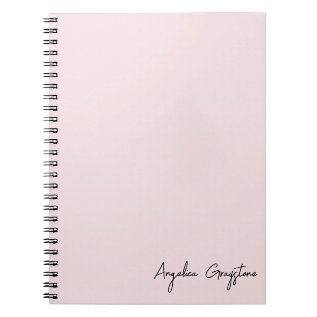 Trendy Blush Pink Personalized Name Notebook (Front)