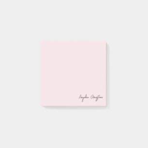Trendy Blush Pink Personalized Name Post-it Notes