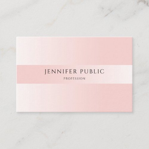 Trendy Blush Pink Professional Modern Elegant Business Card