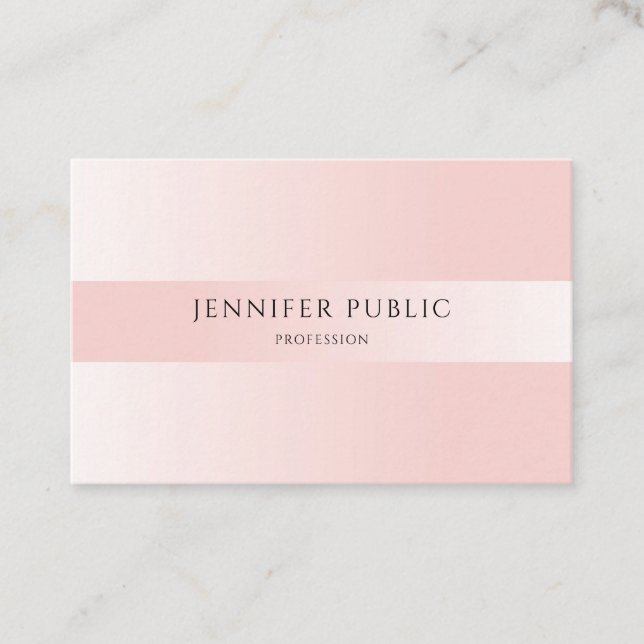 Trendy Blush Pink Professional Modern Elegant Business Card (Front)