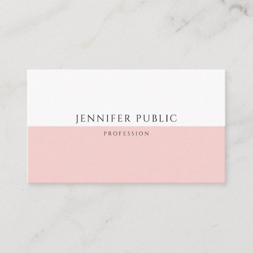 Trendy Blush Pink Professional Modern Template Business Card