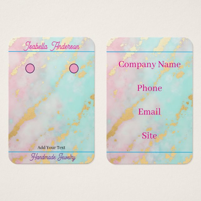 Trendy Blush Pink Soft Mint Gold Luxury Collection (Front & Back)
