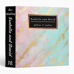 Trendy Blush Pink Soft Mint Gold Luxury Collection 3 Ring Binder