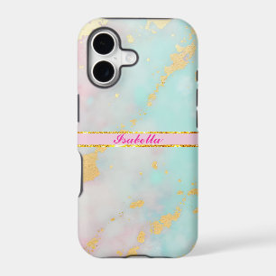 Trendy Blush Pink Soft Mint Gold Luxury Collection iPhone 17 Case