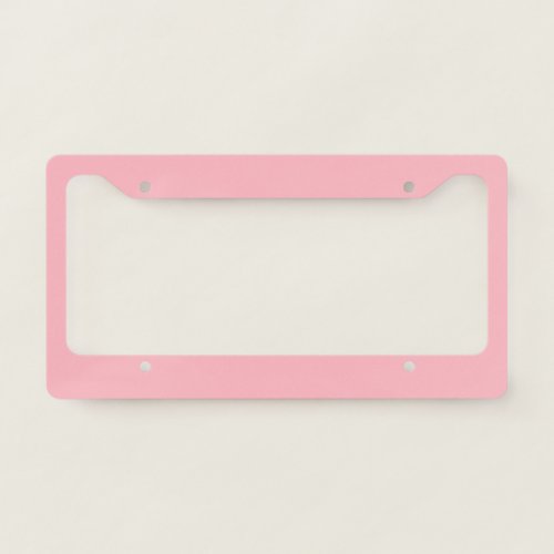 Trendy Blush Pink Solid Color  Classic Elegant License Plate Frame