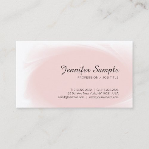 Trendy Blush Pink Sophisticated Luxury Plain Business Card