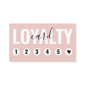 Trendy Blush Pink White Customer Loyalty Card