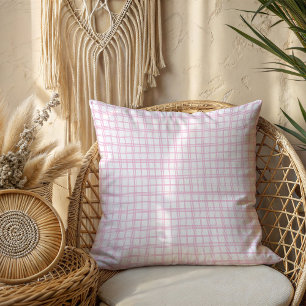 Trendy Blush Plaid Pillow Light and Lovely Decor