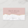 Trendy Blush Rose Gold & Marble Beauty Salon Business Card