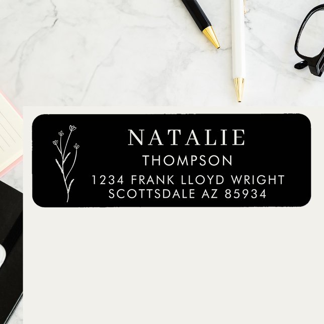 Trendy Boho Chic Black And White Return Address Label (Creator Uploaded)