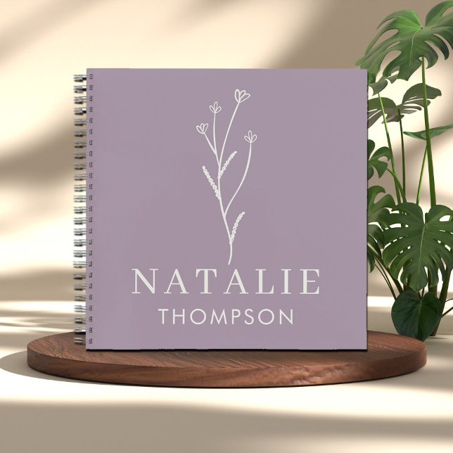 Trendy Boho Chic Minimalist Custom Lavender Lilac Notebook (Creator Uploaded)