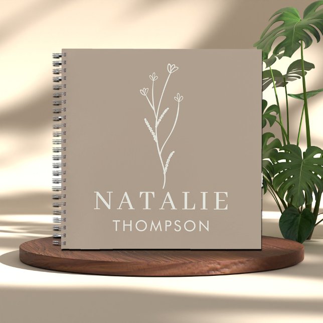 Trendy Boho Chic Minimalist Custom Mustard Yellow  Notebook (Creator Uploaded)