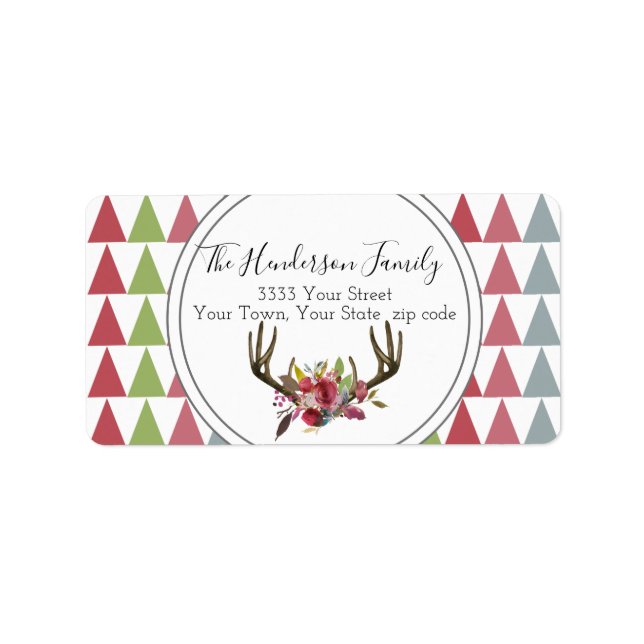 Trendy Boho Chic Return Address Label (Front)