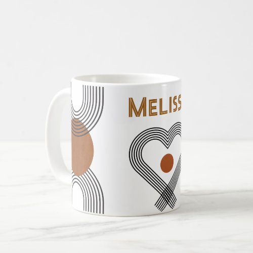 trendy boho chic style colorful geometric pattern coffee mug