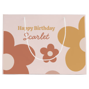 Trendy Boho Daisies Large Gift Bag