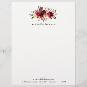 Trendy Boho Floral with Business Name Letterhead