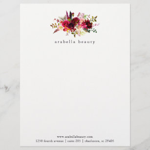 Trendy Boho Floral with Business Name Letterhead
