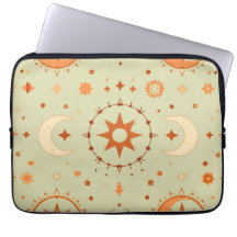 Trendy Boho Laptop Sleeve | Spiritual Sun & Moon