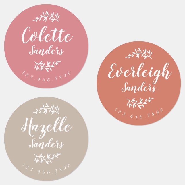 Trendy Boho Personalized  Name Labels (Group)