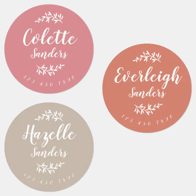 Trendy Boho Personalized Name Labels | Zazzle