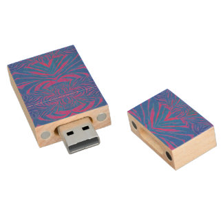 Trendy Boho Tiger Stripe  Wood Flash Drive