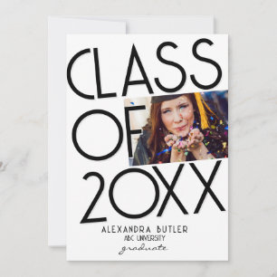 Trendy Bold Black Typography Photo 2023 Graduation Announcement