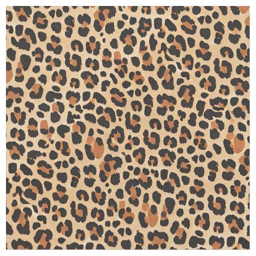 Trendy Bold Brown and Beige Leopard Print Pattern Fabric