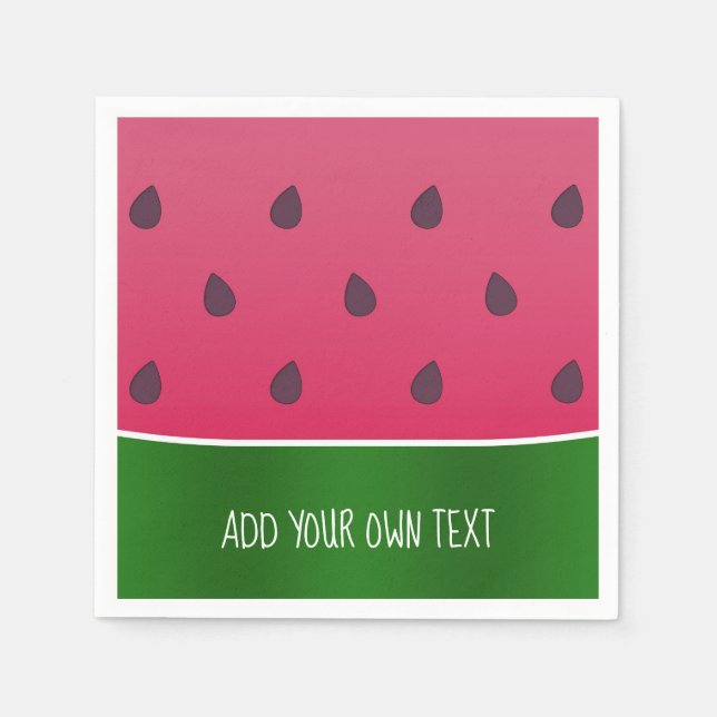 Trendy Bold Custom Watermelon Napkins (Front)