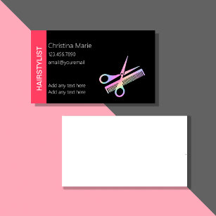 Trendy Bold Hairstylist Business Cards