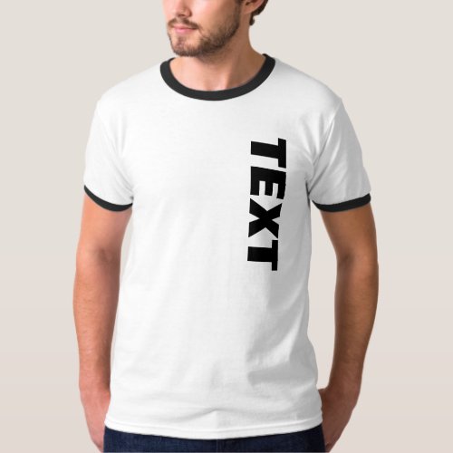Trendy Bold Large Font Text or Name Mens White T_Shirt