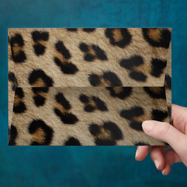 Trendy bold leopard fur animal print stylish fun envelope (Hand)