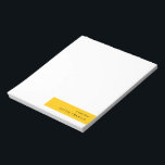 Trendy Bold Mustard Yellow Minimal Simple Notepad<br><div class="desc">A stylish minimalist personalized notepad design with modern typography which can easily be personalised with your own name. The design features a stylish horizontal banner in mustard yellow.</div>