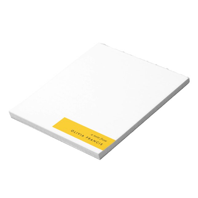 Trendy Bold Mustard Yellow Minimal Simple Notepad (Rotated)