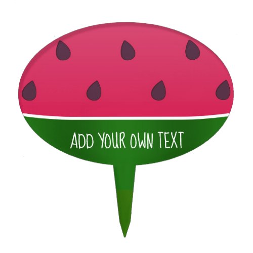 Trendy Bold Watermelon Custom Text Cake Topper