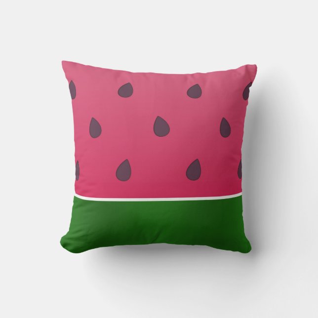 Trendy Bold Watermelon Graphic Throw Pillow (Front)