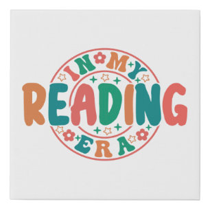 Trendy Book Lover "In My Reading Era" Sticker Faux Canvas Print