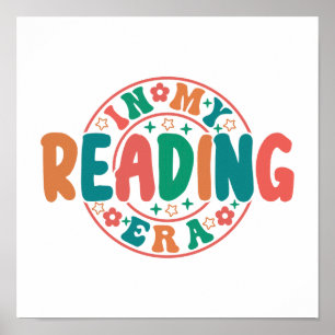 Trendy Book Lover "In My Reading Era" Sticker Poster
