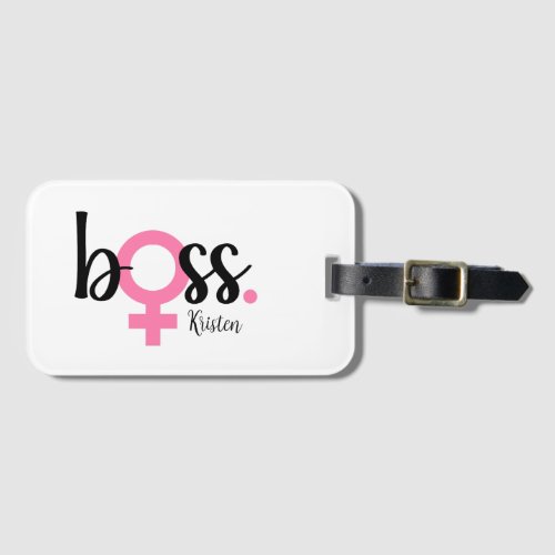 Trendy Boss Lady Modern Script Typography Luggage Tag