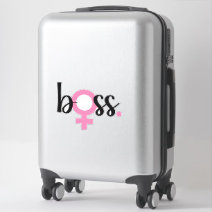 Trendy Boss Lady Modern Typography Black Pink Sticker