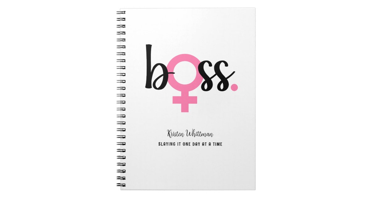 Trendy Boss Lady Modern Typography Notebook | Zazzle